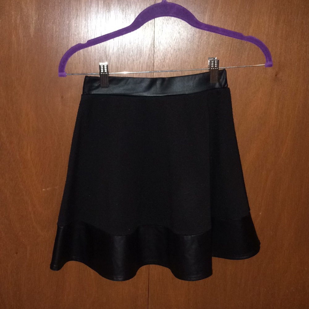 Black Faux-Leather Skirt